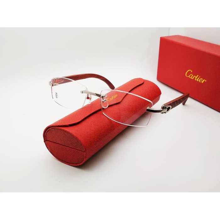 FRAME Rimeless tample KAYU  asli Size 54 18 140  FULLSET Motif