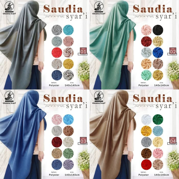 Segiempat Saudia Syari by Umama / Jilbab Syari / Kerudung Syari