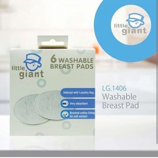 LG 1406 Little Giant Washable Breast Pad 6pcs/  Bisa Dicuci Breastpad Ibu Menyusui