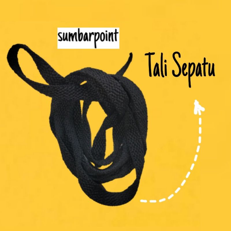 Tali Sepatu PE Polos Pria dan Wanita - TaliKur Hitam