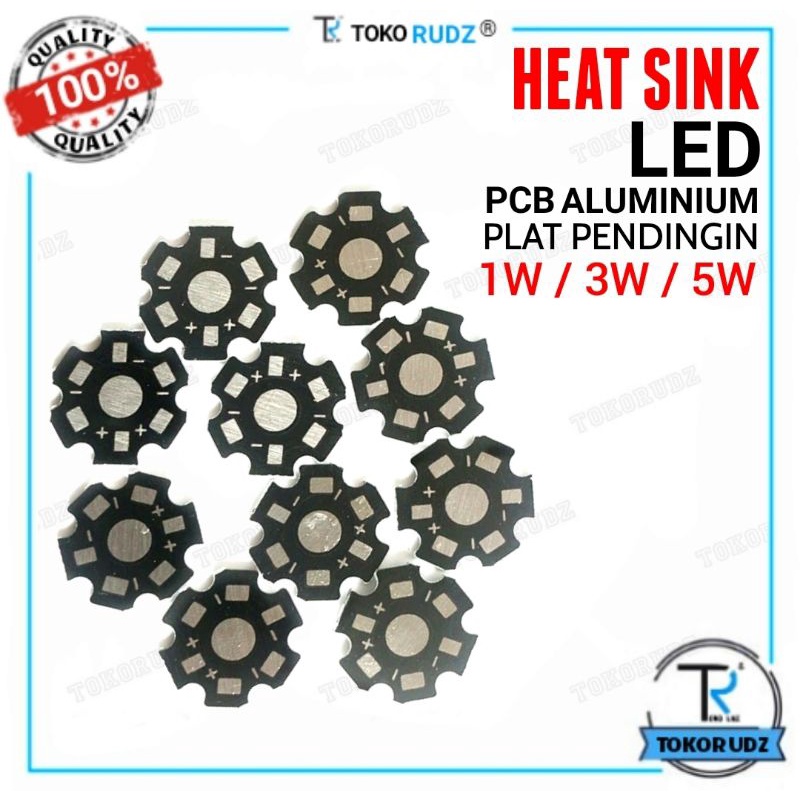 Heat Sink LED 1W 3W 5W HPL Plat Pendingin PCB Heatsink Aluminium 20mm