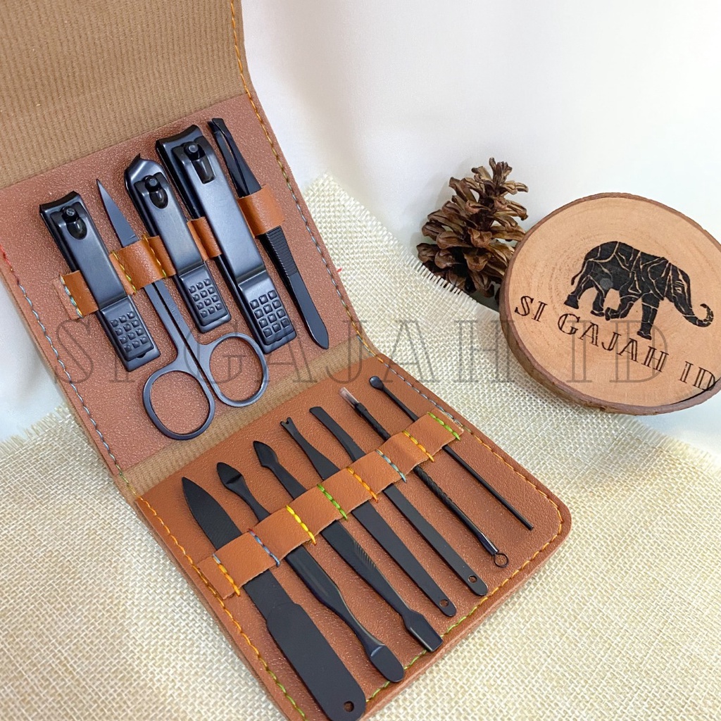 Manicure Set Pedicure Kotak Bahan Leather / Kulit Premium Quality