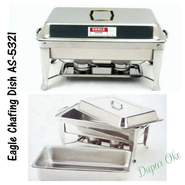 Terlaris Eagle Chafing Dish 2" x 4" AS-5321 Stainless Steel