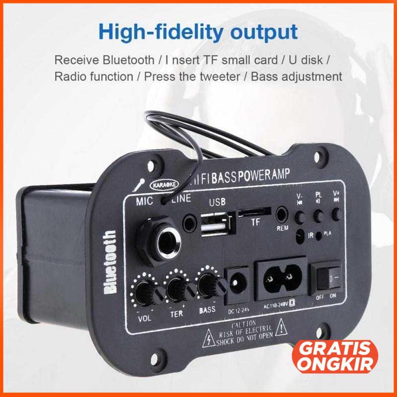 Amplifier Board Audio Bluetooth USB FM Radio TF DIY 25W GD-01