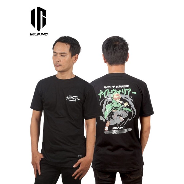 Kaos T-Shirt Pria Hitam Black Samurai Kimetsu No Yaiba