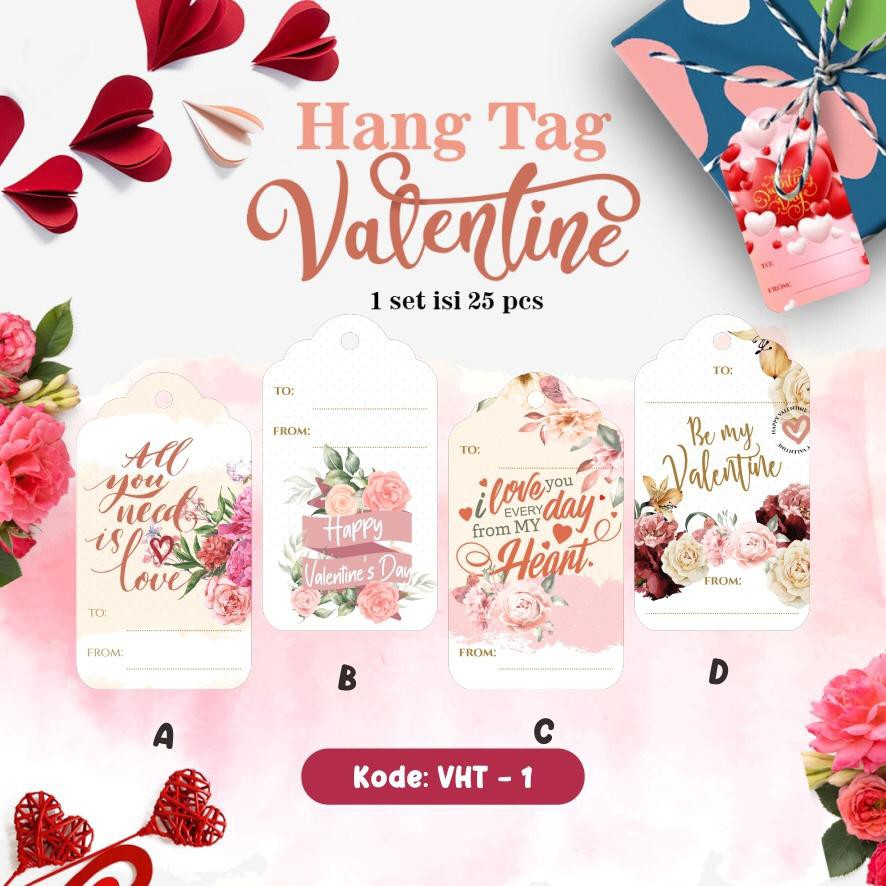 

25 PCS HANGTAG GANTUNGAN LABEL PARCEL SOUVENIR GIFT VALENTINE LUCU BAGUS