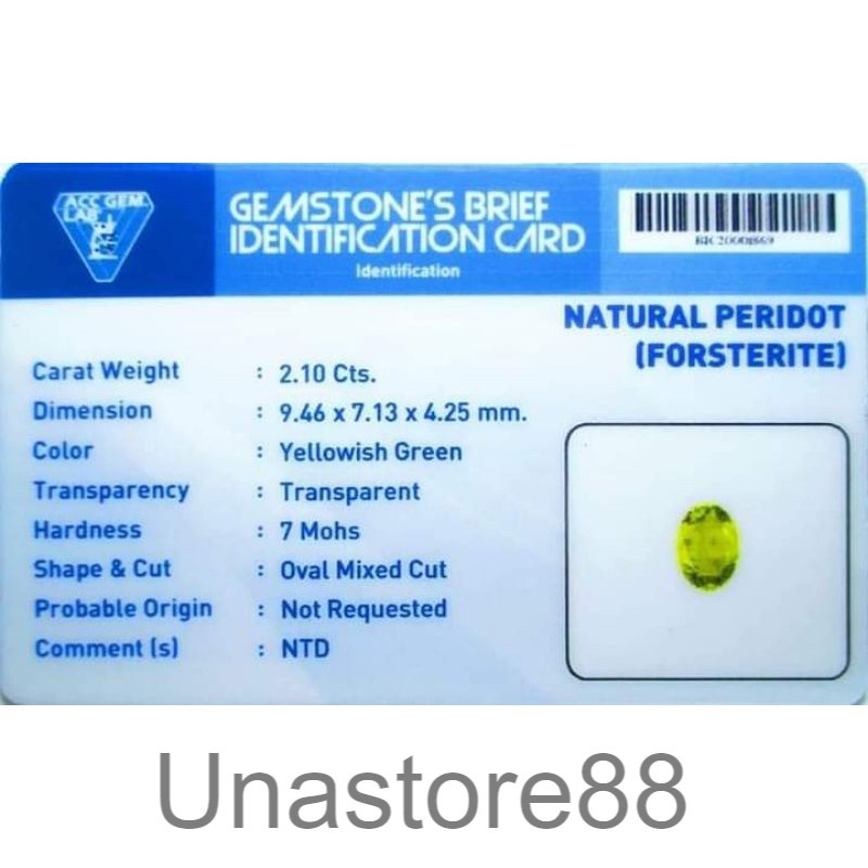 BATU PERMATA GREEN PERIDOT + MEMO ACC