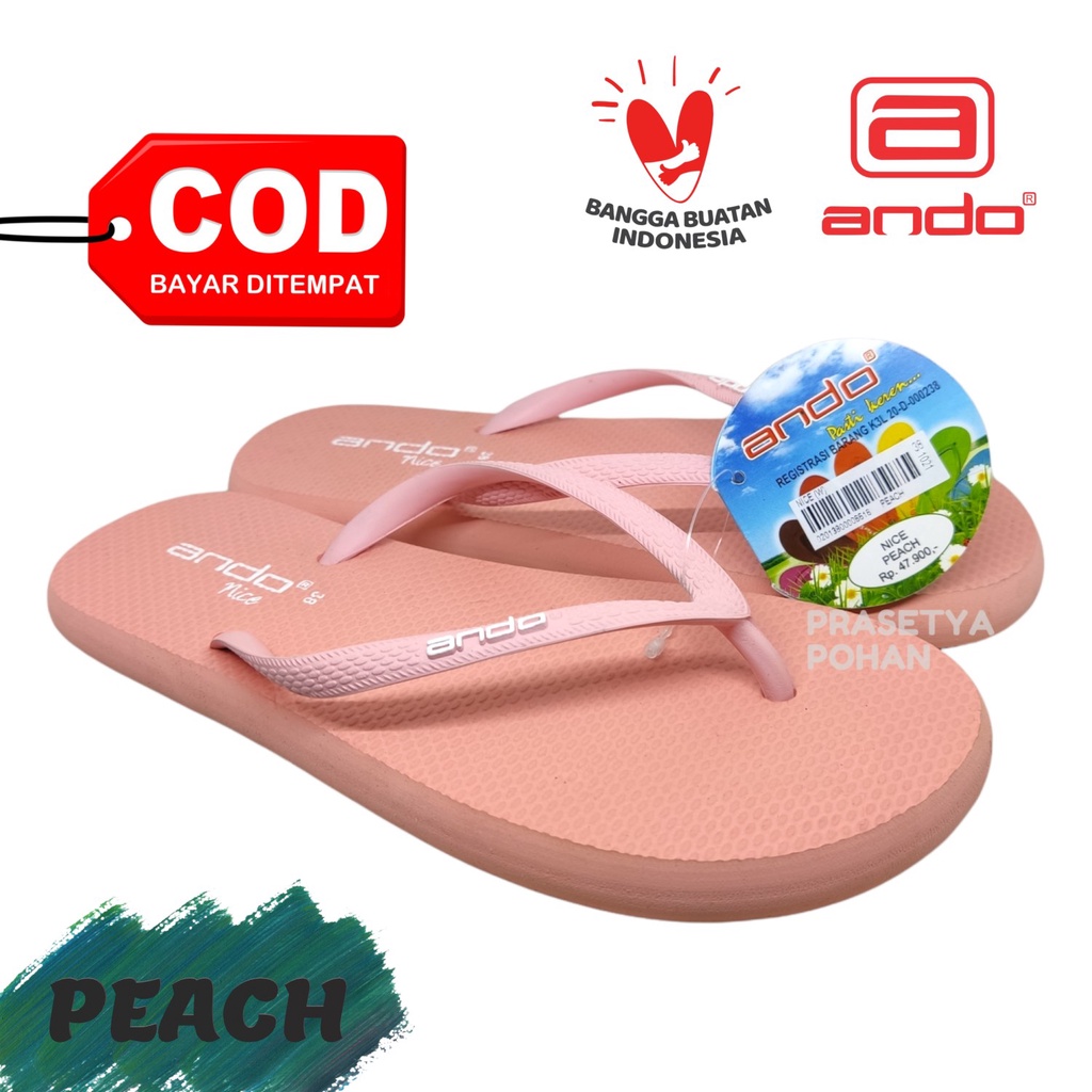 Sandal Jepit Wanita Original Ando Polos Premium - Sandal Wanita Anti Air dan Anti Slip
