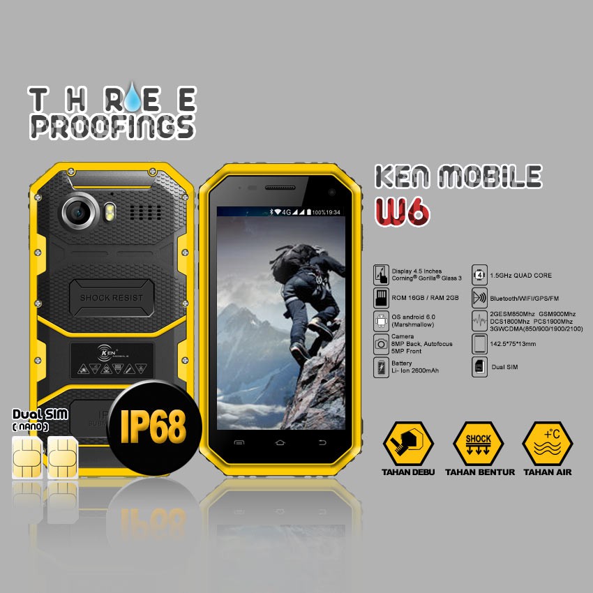 Ken Mobile W6 Pro 16gb Yellow Shopee Indonesia