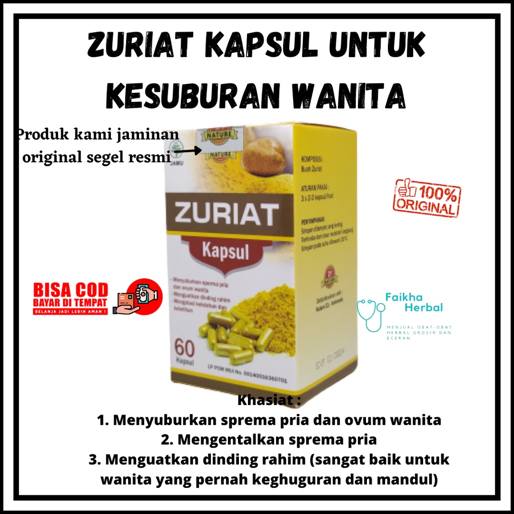Kapsul Zuriat Herbal 21 Kesuburan Kandungan Buah Zuriat / Kapsul Zuriat Murah / Kapsul Zuriat Origin