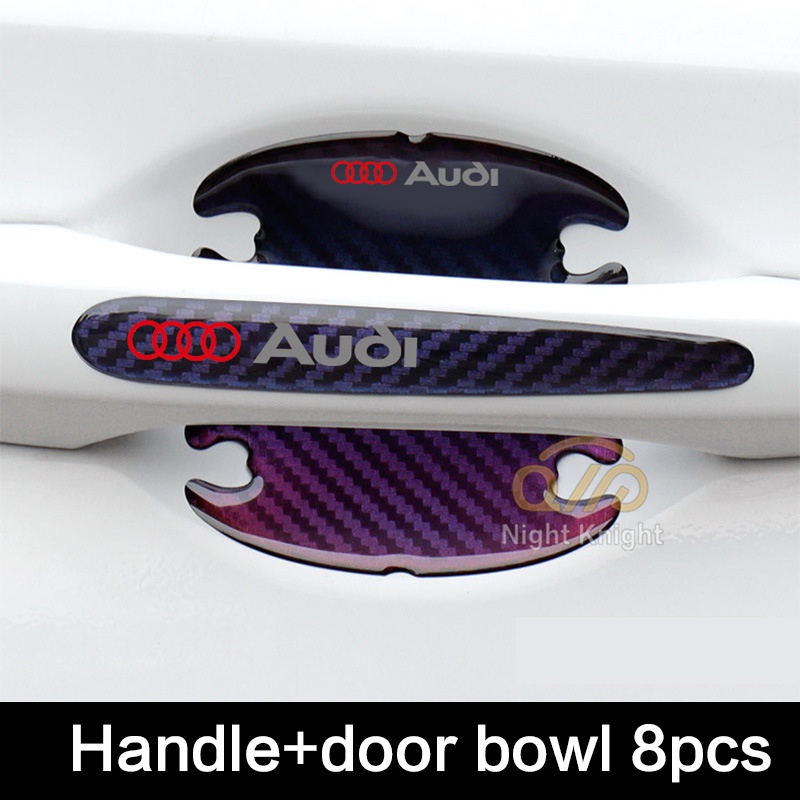 For Audi A3/A4/A6/Q3/Q4/Q5/TT Car Carbon Fiber Pattern Door Bowl Handle Sticker