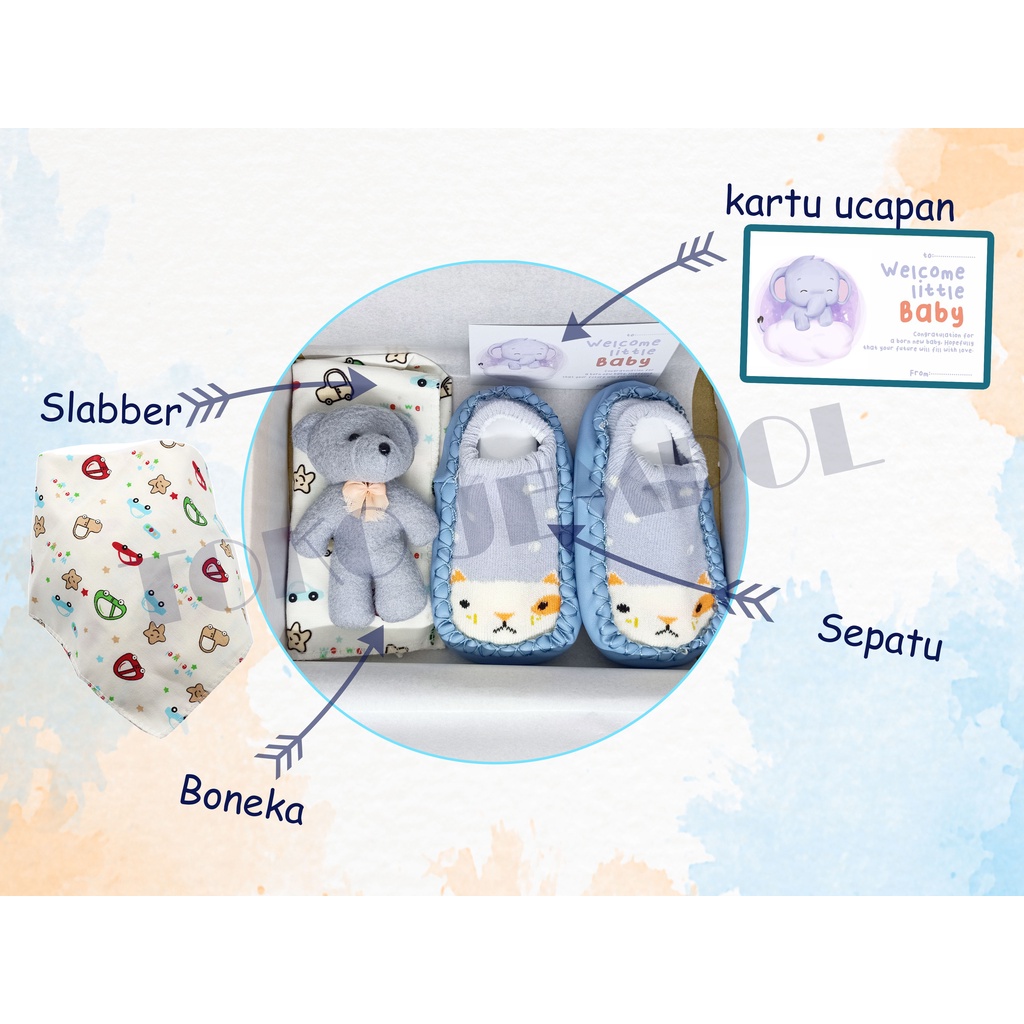 [PROMO] Hampers Bayi Aqiqah Newborn untuk kado Ekslusif set Sepatu navy tosca pink coklat toko.jempol