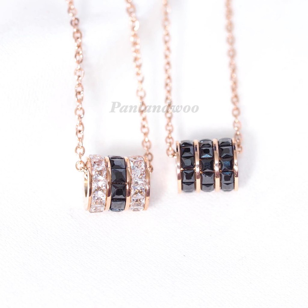 Panlandwoo - Kalung Stainless Wanita Kristal Adjustable