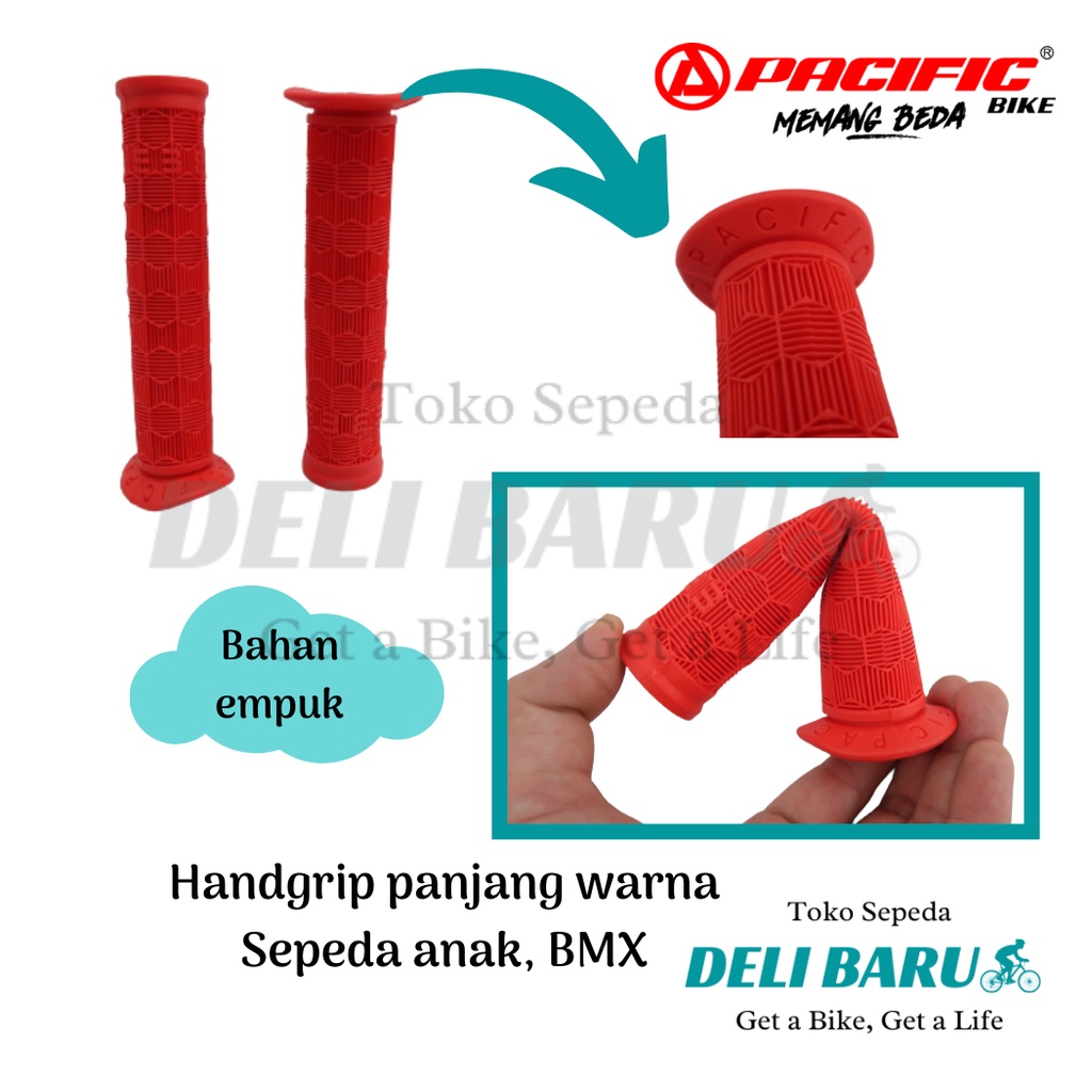 Pacific Handgrip panjang warna hanpad hamfat sarung stang sepeda anak BMX