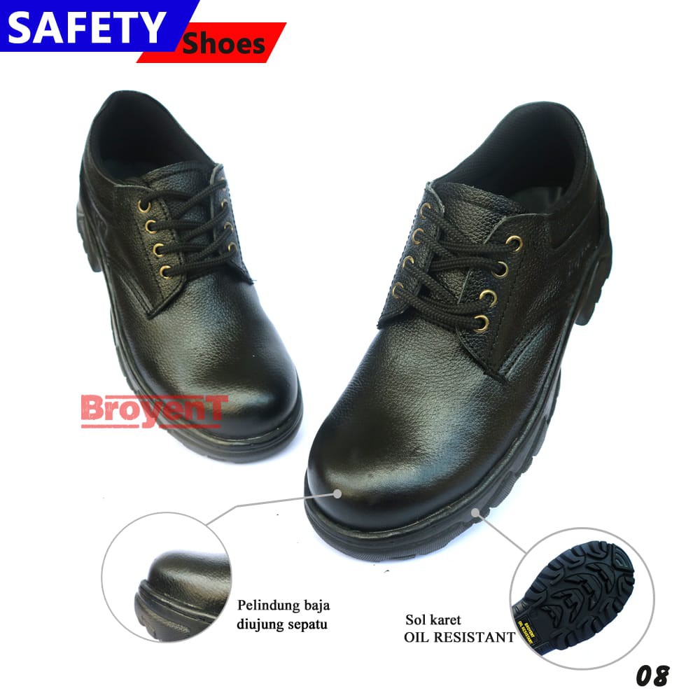 Sepatu Safety Pria Low Boots Kulit Sapi High Quality 08