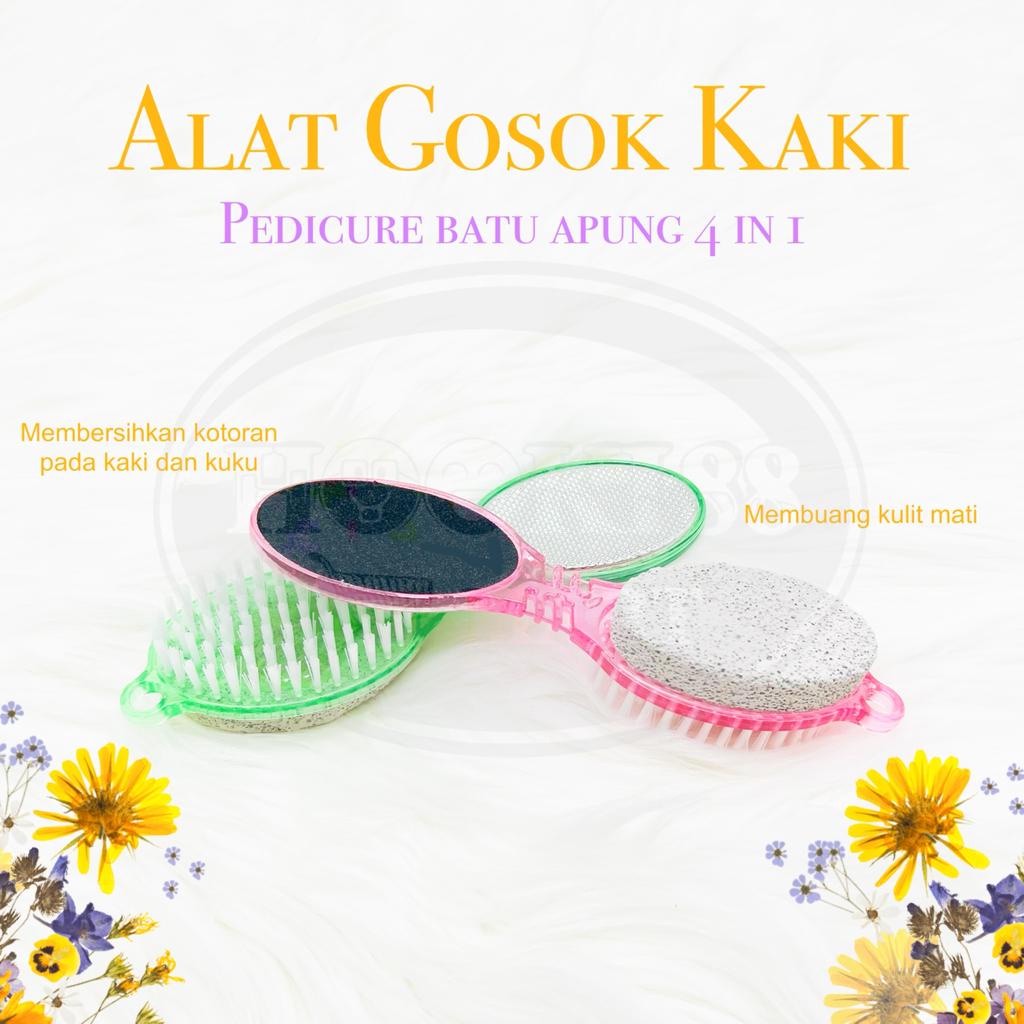 [ 4in1 ] Sikat Alat Gosok Kaki Tumit Penghalus Kapalan Kulit Kaki / Pedicure Batu Apung