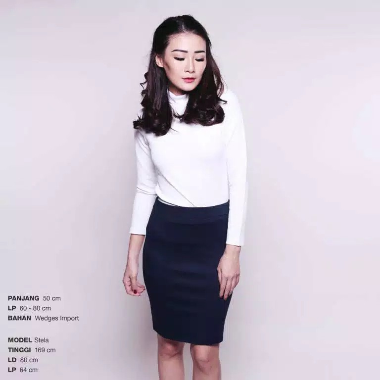 Basic Wedges Skirt / Rok Span / Rok Kerja Office Formal Mini Skirt TJ 122