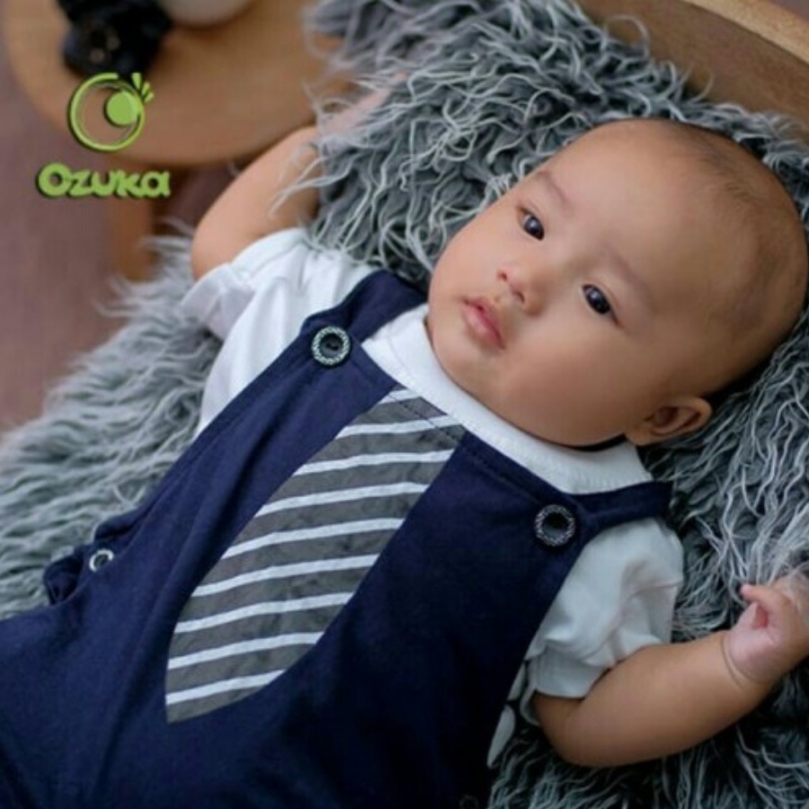 Baju Bayi Laki Laki 0 6 Bulan Setelan Jumper Bayi Ozuka Tentara Dasi Garis Murah Bahan Katun