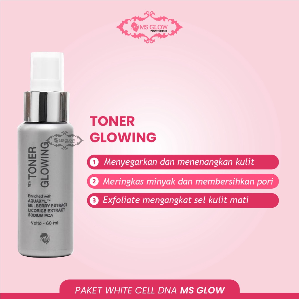 Ms Glow White Cell Dna Paket Skincare Perawatan Kulit Kusam Dan Pencerah Wajah By Msglowpusatcimahi-2