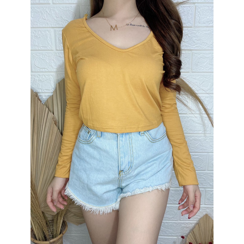 Longsleeve Croptop Vneck Polos / Croptop Polos / Vimel collection