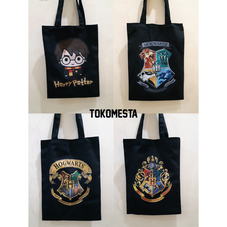 TOTE BAG HITAM - HARRY POTTER .B