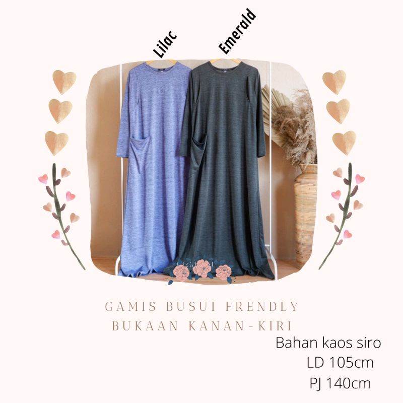 Baju Dress Tunik Busui dan Bumil Bukaan Kanan Kiri/Gamis Busui Friendly