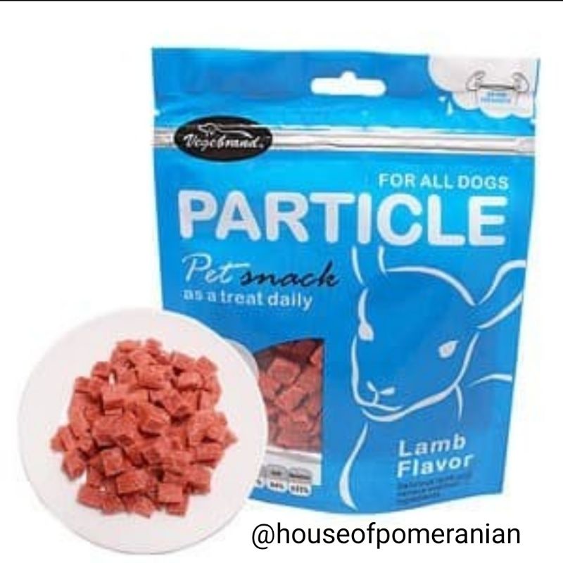 dog snack vegebrand particle lamb chicken 150gr makanan cemilan anjing puppy