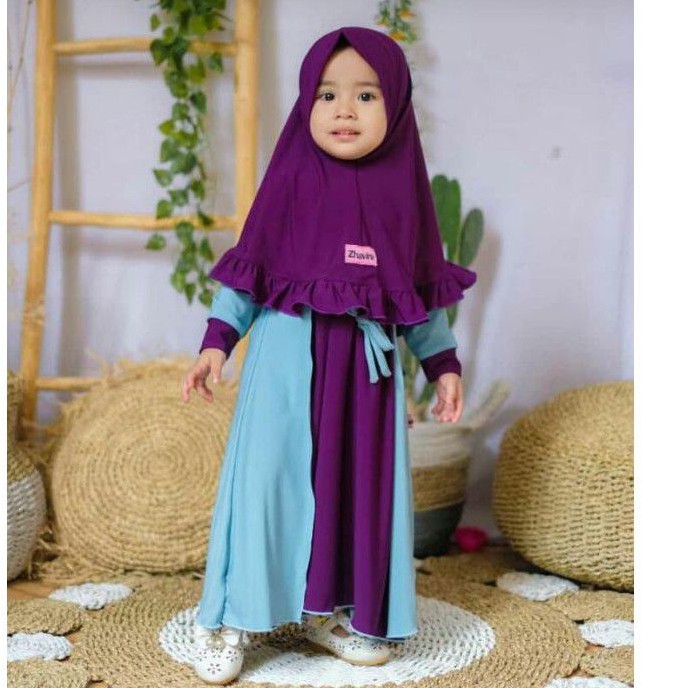 ZAYNA_BIRU WARDAH UNGU _GAMIS BABYKIDS BY ZHAVIRA