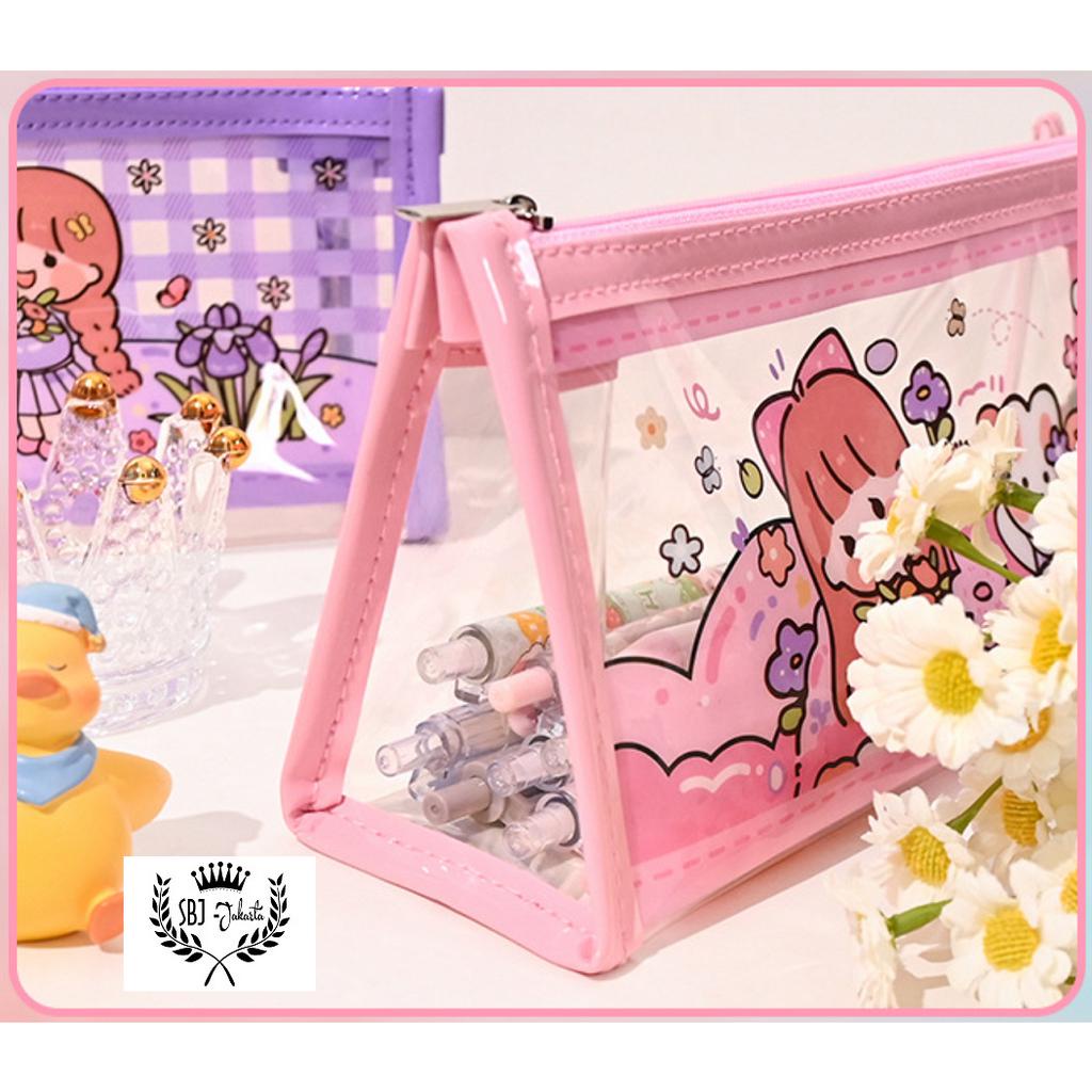 Tempat pensil Kotak Pensil anak cewek waterproof Tulips Girl BONUS STICKER