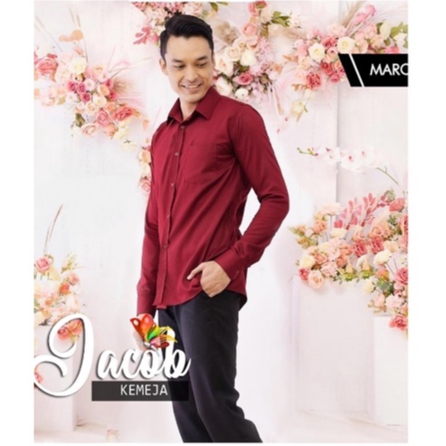 KEMEJA JACOB POLOS  / ATASAN PRIA / KEMEJA BASIC POLOS PRIA MOSCREPE / KEMEJA KOKACOB / ATASAN BAJU COWOK LENGAN PANJANG &amp; PENDEK