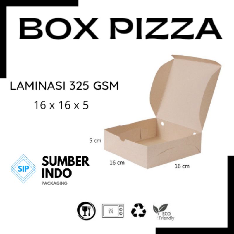 BOX PIZZA KRAFT LAMINASI 16x16x5cm