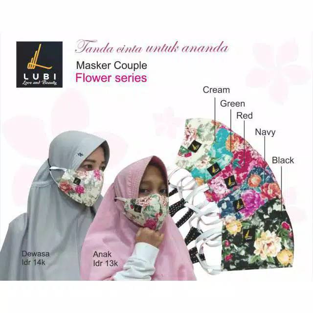 Masker Couple Dewasa LUBI Motif BUNGA