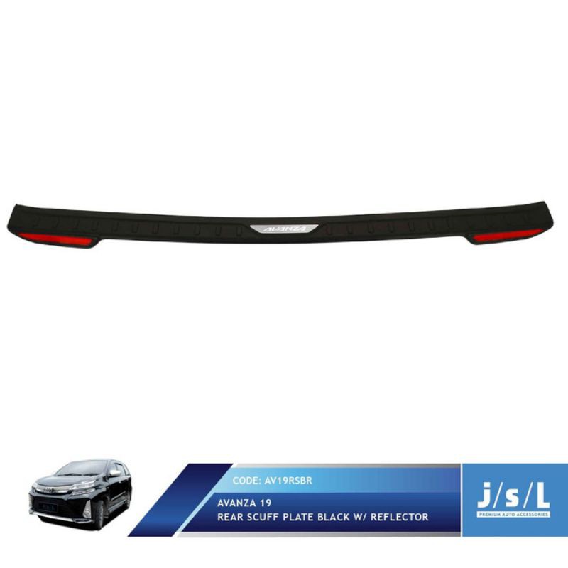 Sillplat New Avanza 2019 Rear Scuff Plate Black Activo W/Reflector