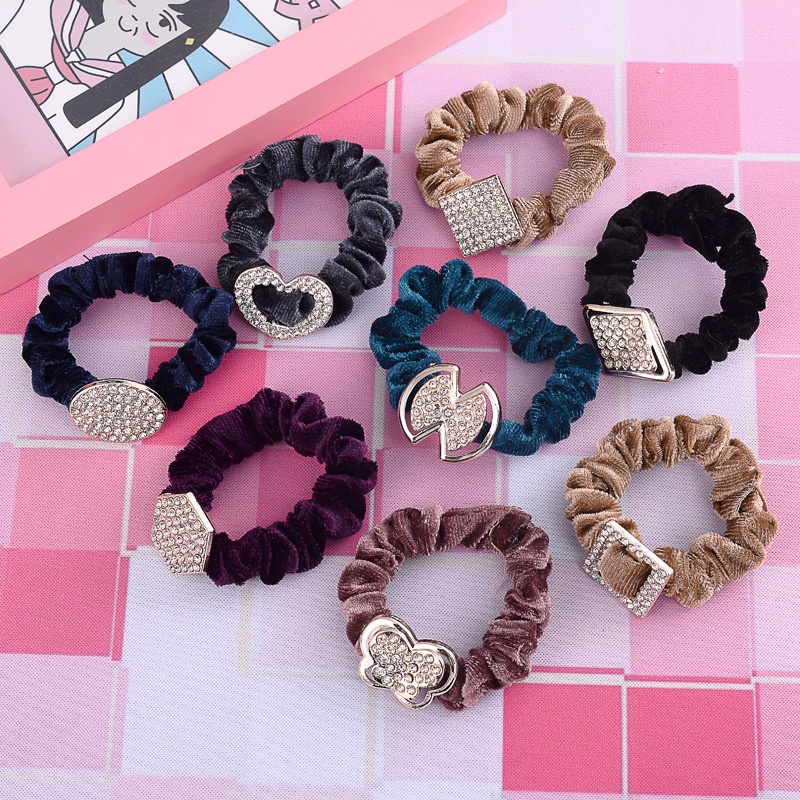 IKAT RAMBUT SCRUNCHIE MOTIF JEWELY MUTIARA / IKAT RAMBUT KOREA / IKAT RAMBUT ANAK / KUNCIRAN / SCRUNCHIE