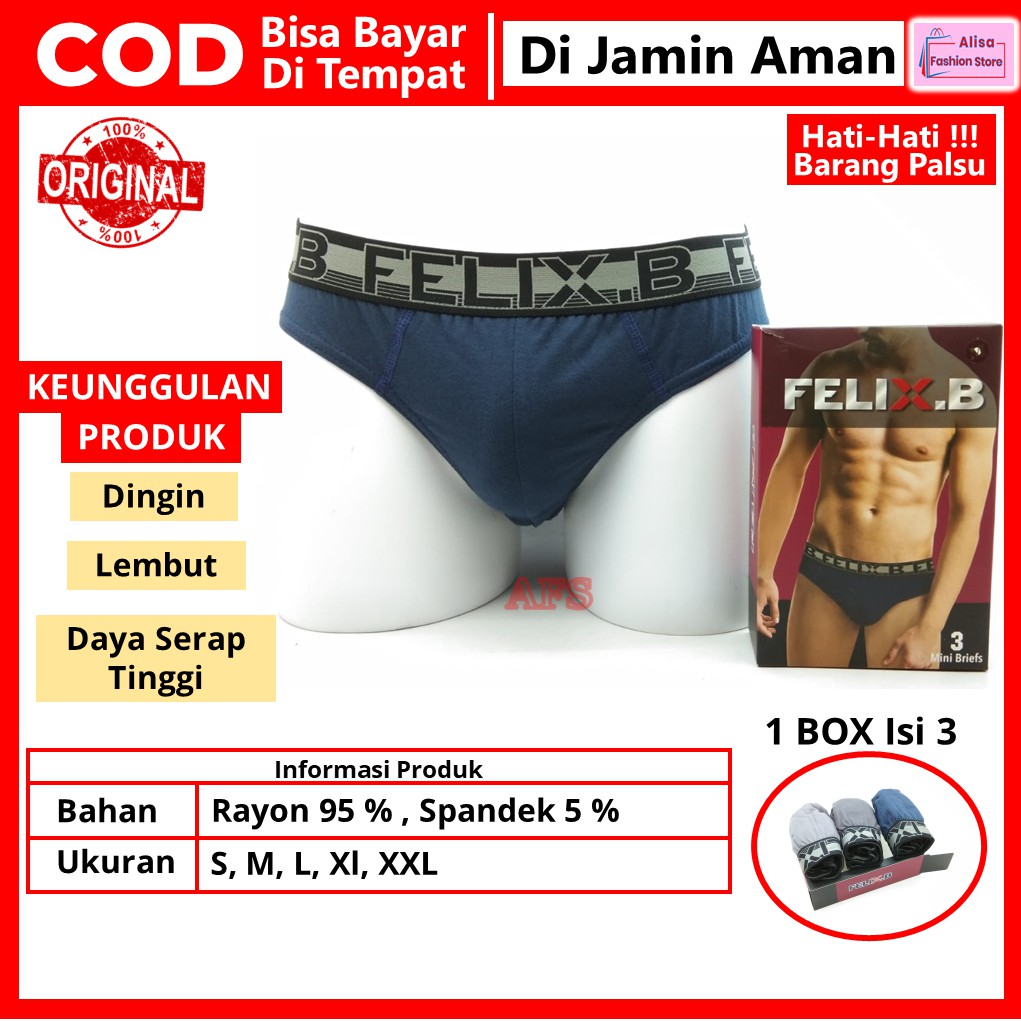 Celana Clana CD Dalam Dalem Sempak Pria Cowok Sexy Dewasa Jumbo Isi 3 Ukuran S M L XL XXL