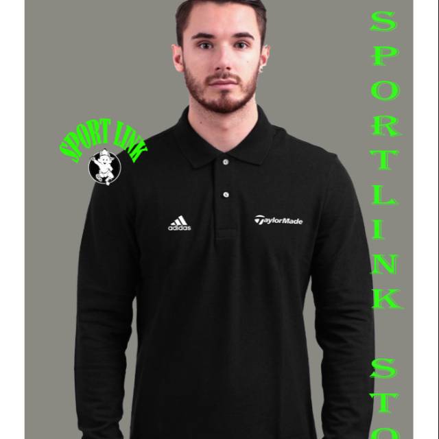 Kaos polo shirt kaos kerah lengan panjang Adidas Taylor Made baju distro pria dan wanita