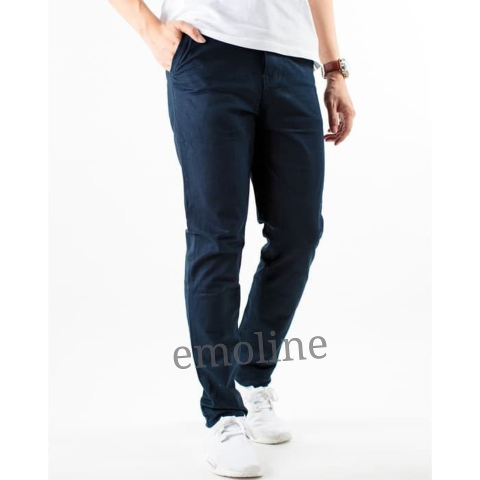 Celana Panjang Chino Denim Pria