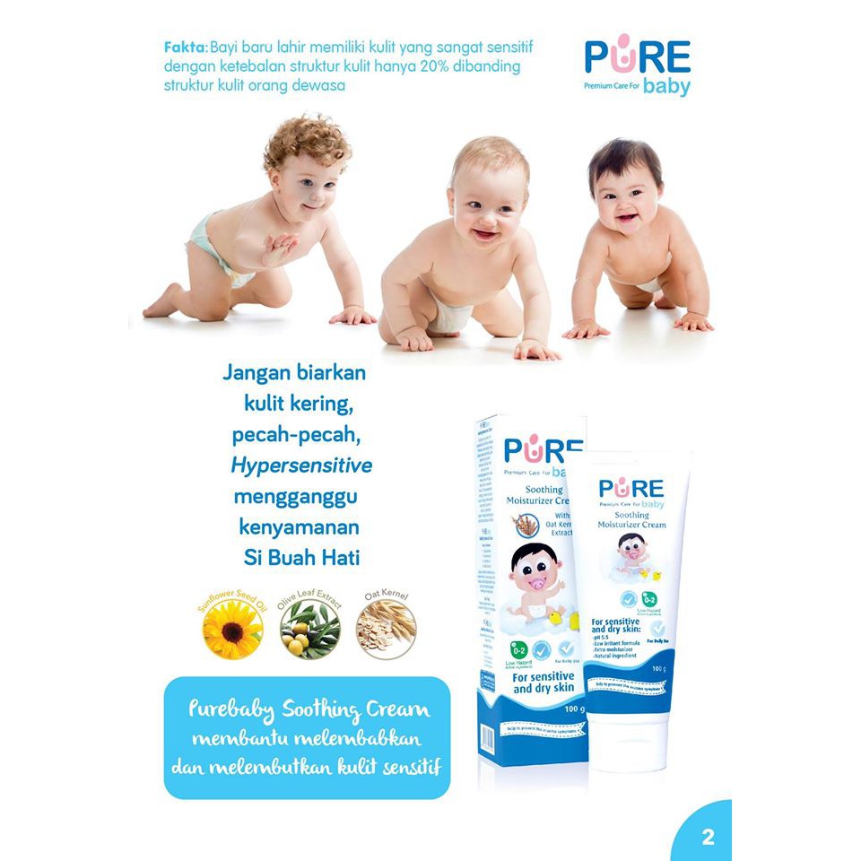 Pure Baby Soothing Moisturizer Cream / Krim Kulit Bayi / Baby Cream