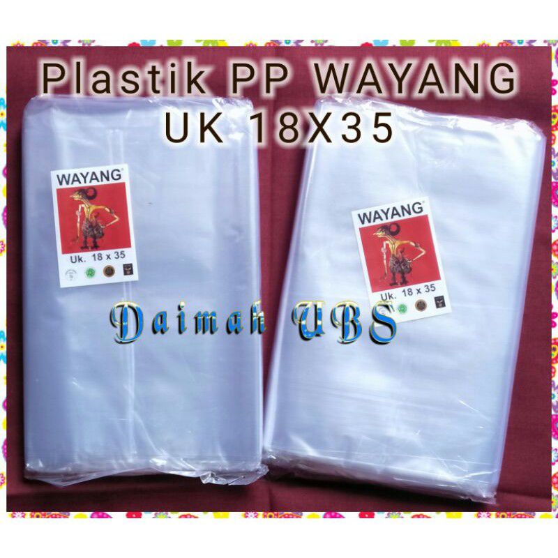 Pastik PP wayang 03X18X35, Plastik PP Bening, Plastik Bungkus 18x35
