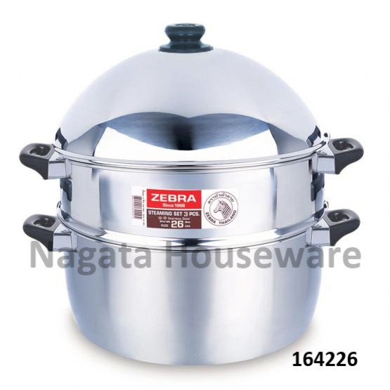 Panci Kukus 2 Susun Stainless / Panci Kukus Zebra / Panci Stim Tim / Dandang Kukus / Steamer Set Zeb