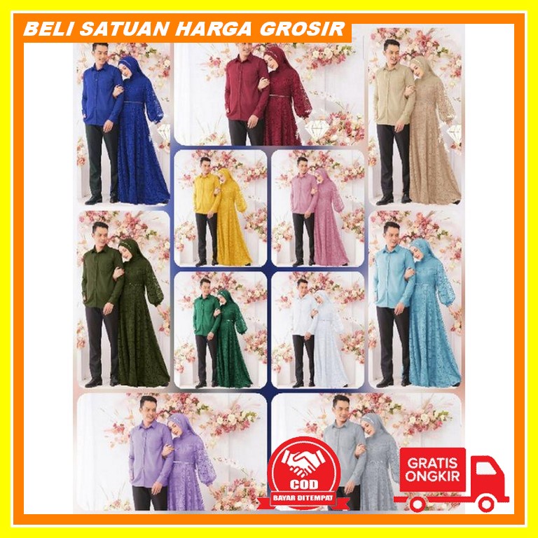 Gamis Couple Kebaya Tunangan Dress Lamaran Baju Tunangan Kekinian Caup 4 Variasi Couple Dan Gamis