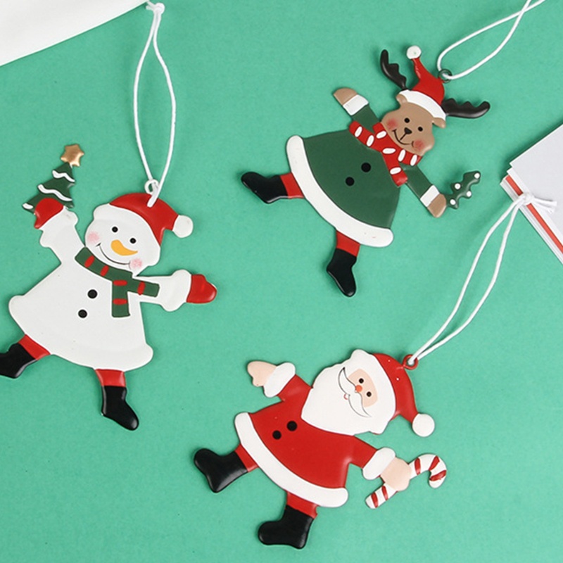 Ornamen Liontin Gantung Desain Santa Snowman Untuk Dekorasi Pohon Natal Charms