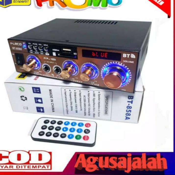Paling Dicari ✅COD POWER AMPLIFIER WIRELESS KARAOKE FLECO BT-858A / AMPLIFIER BLUETOOTH / AMPLIFIER 