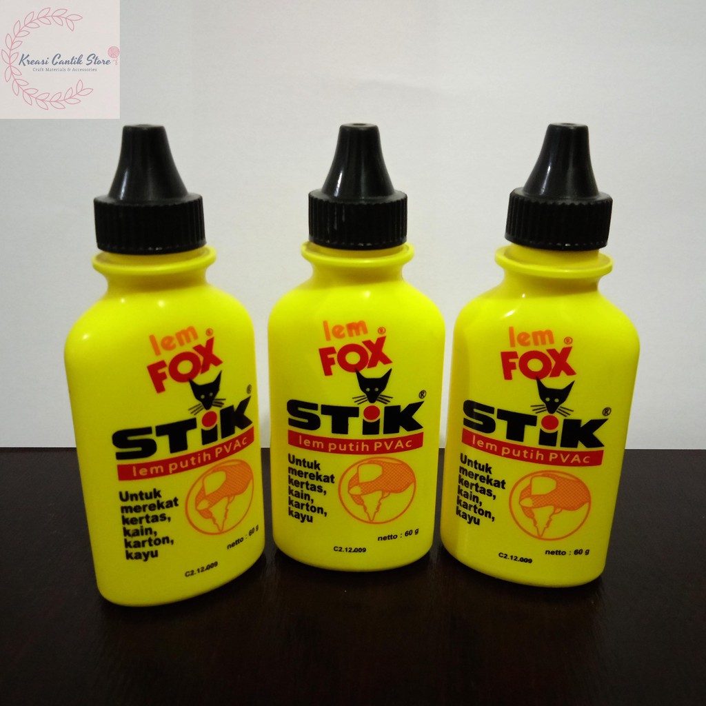 

Lem / Lem Fox Stik / Lem Putih PVAc 60 Gram