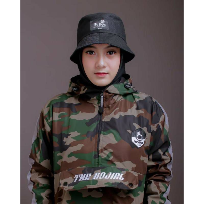 Jaket Cagoule Loreng Army Pria Wanita