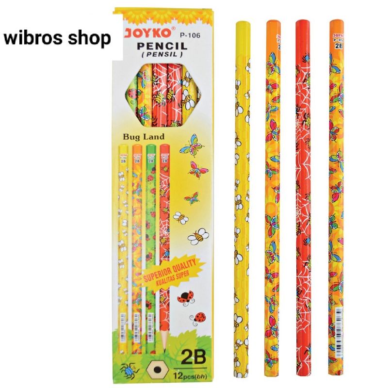 

Pencil Pensil Joyko P106 2B Bug Land / 1 BOX 12 PCS s3250