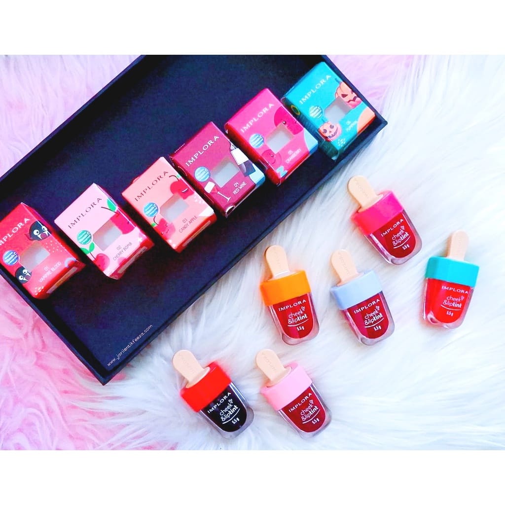 Liptint Implora Cheek &amp; Lip Tint Es Krim 5.5gr - Liptint Implora 6 Varian Warna