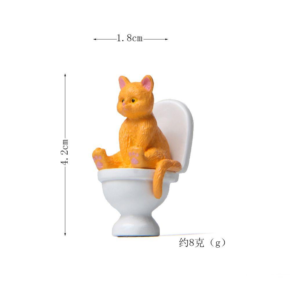 [Elegan] Kucing Miniatur Mikro Lansekap Desktop Ornamen Model Kucing Mainan Hiasan Aksesoris Ornamen Taman Ekspresi Dekorasi Toilet Duduk Miniatur Kucing