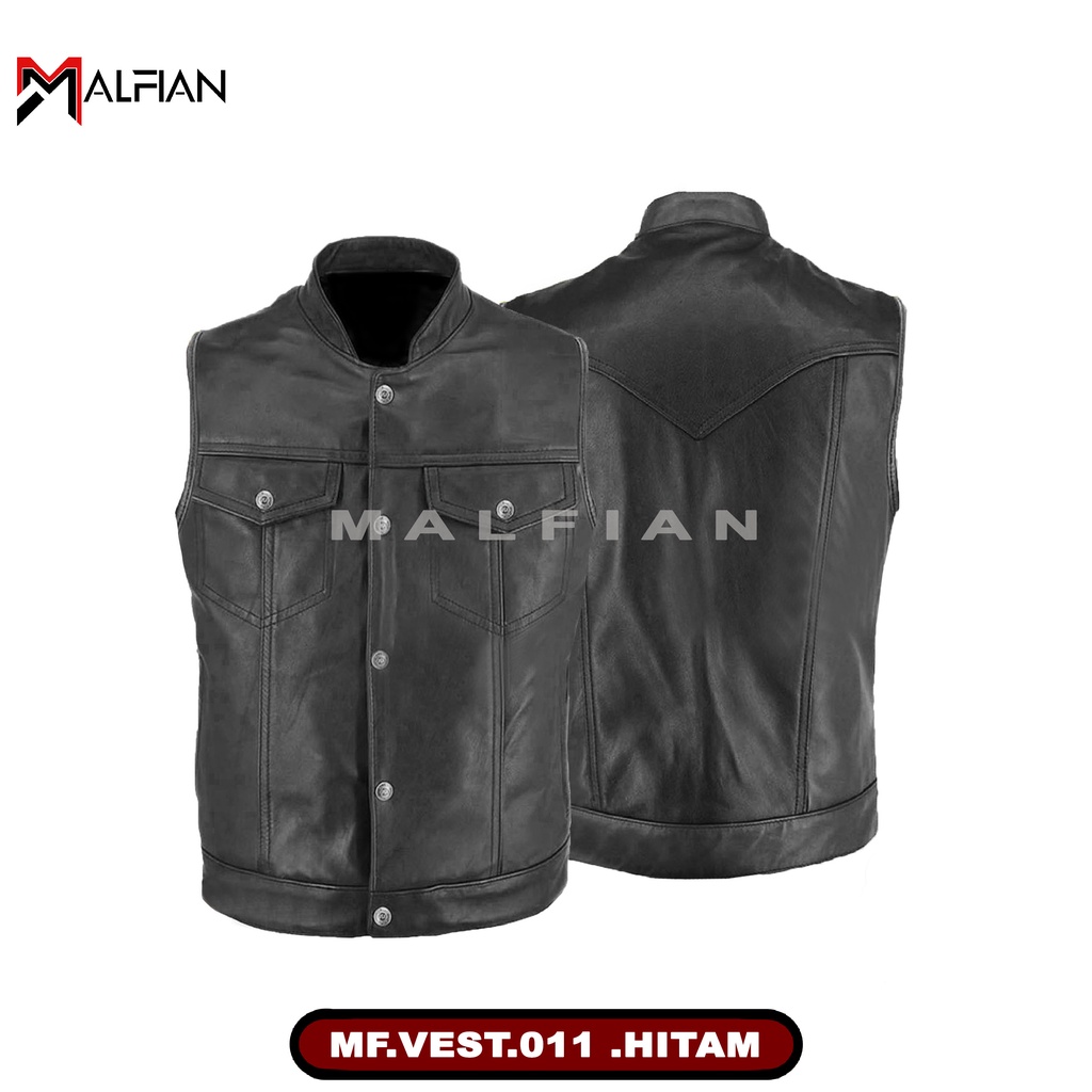 Rompi Motor Rompi Kulit Pria Vest Kulit Sintetis Stylish Rompi Kulit MF.VEST.011