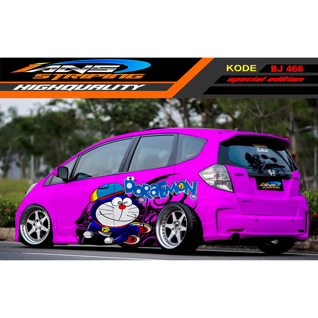 DECAL STICKER MOBIL JAZZ, BRIO, AGYA, CALYA, YARIS / VARIASI STICKER MOBIL DORAEMON STIKER MOBIL